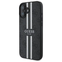 Guess 4G Printed Stripes Magnetinis dėklas iPhone 16 - juodas