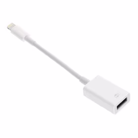 Adapteris OTG USB A (moteriškas) į Lightning (vyriškas) baltas
