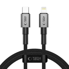 Tech-Protect UltraBoost DNA USB-C / Lightning PD27W/3A laidas 100 cm - pilkas