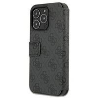 Guess GUBKP13L4GMGGR iPhone 13 Pro / 13 6.1" pilkas/pilkas knyginis dėklas 4G Didelis Metalinis Logotipas