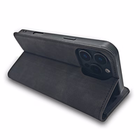 Išmanusis Suede dėklas for iPhone 16e / 17e juodas