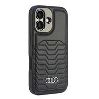Audi Sintetinės odos Magnetinis iPhone 16 Plus 6.7" juodas/juodas kietas dėklas AU-TPUPCMIP16M-GT/D3-BK