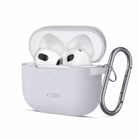 Tech-Protect silikoninis dėklas ausinėms Apple AirPods 3 - pilkas