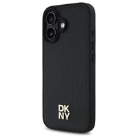 DKNY pasikartojančio rašto logotipo magnetinis dėklas telefonui iPhone 16 - juodas