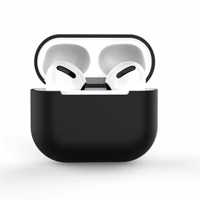 AirPods dėklas silikoninis minkštas ausinėms juodas (C)