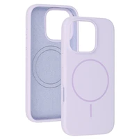 Magnetinis plonas silikoninis dėklas telefonui Iphone 16 Pro violetinis