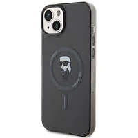 Dėklas telefonui Karl Lagerfeld IML Ikonik Magnetinis MagSafe iPhone 15 Plus - juodas (m)