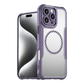 Lyderiaujanti serija Magnetinis silikoninis dėklas telefonui iPhone 16 Pro (m) - violetinis
