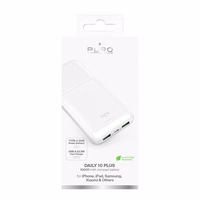 Išorinė baterija Puro DAILY 10 PLUS 10000mAh 2x USBA / 1x USB-C 22.5W - balta