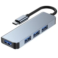 HUB Tech-Protect V1 4in1 USB-C - 3x USB-A 2.0 / USB-A 3.0 - pilkas
