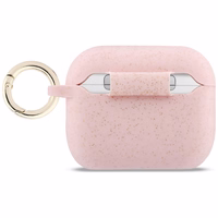 Guess Silikoninis Glitter Ring Dėklas for AirPods Pro 3 - rožinis