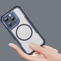 Lyderiaujanti serija Magnetinis silikoninis dėklas telefonui iPhone 16 Pro Max (m) - mėlynas