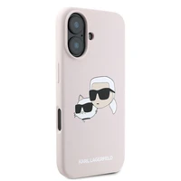 Karl Lagerfeld silikoninis dėklas telefonui Nauble Heads Print Magnetinis iPhone 16 Plus - rožinis