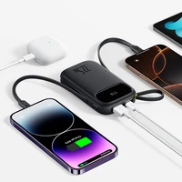 Baseus EnerFill FC31 10000mAh 22.5W Išorinė baterija su skaitmenine indikacija ir dviem įmontuotais kabeliais (USB-C + Lightning) - juoda