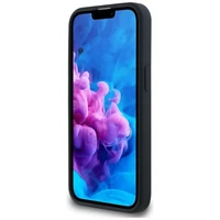 Karl Lagerfeld skystas silikoninis Karl & Choupette galvų dėklas su MagSafe iPhone 16e - juodas