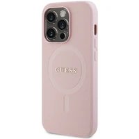 Guess GUHMP14XPSAHMCP dėklas telefonui iPhone 14 Pro Max - rožinis Saffiano Magnetinis