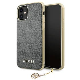 Guess GUHCN61GF4GGR iPhone 11 6.1" / Xr pilkas/pilkas kietas dėklas 4G Charms Collection