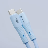 FORCELL F-ENERGY C344 kabelis Type C į Type C QC4.0 PD 3A 60W Silikoninis 1 m mėlynas