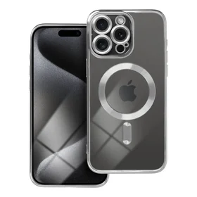 ELECTRO MAG COVER dėklas telefonui suderinamas su Magnetiniu IPHONE 15 Pro sidabrinis