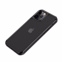 Crong Hybrid Carbon - iPhone 12 Pro Max dėklas (juodas)