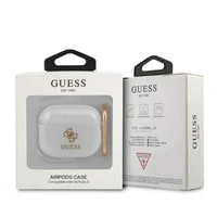 Guess GUA3UCG4GT AirPods 3 dėklas skaidrus Glitter kolekcija