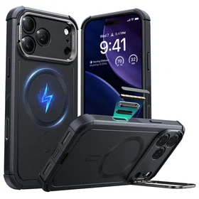 ESR Cyber Kickstand Magnetinis dėklas telefonui iPhone 17 Pro - juodas
