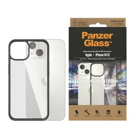 PanzerGlass ClearCase antibakterinis karinės klasės sertifikuotas dėklas telefonui iPhone 14/15/13 – skaidrus ir juodas