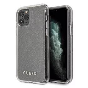Guess GUHCN65PCGLSI iPhone 11 Pro Max sidabriškas kietasis dėklas Glitter