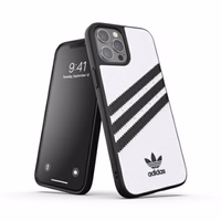 Adidas OR formuotas dėklas PU iPhone 12 Pro Max - balta/juoda