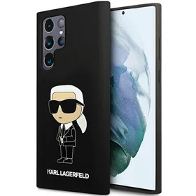 Karl Lagerfeld Silikoninis Ikonik dėklas telefonui Samsung Galaxy S24 Ultra - juodas