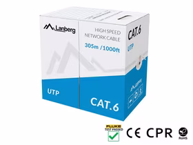 LANBERG CAT.6 UTP KABELIS 305M CU LAIDAS PILKOS SPALVOS