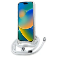 Karl Lagerfeld per petį IML Karl galvos MagSafe dėklas iPhone 16 – skaidrus