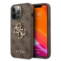 Guess GUHCP13X4GMGBR iPhone 13 Pro Max 6.7" rudas kietas dėklas 4G Didelis Metalinis Logotipas