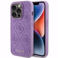 Guess Odinis 4G Įspaustas dėklas telefonui iPhone 15 Pro - violetinis