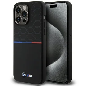 BMW M Silikoninis raštuotas Magnetinis dėklas telefonui iPhone 15 Pro Max - juodas