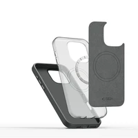 Tech-Protect Silikono PU Magnetinis iPhone 16 Pro dėklas - pilkas
