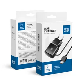 BLUE STAR kelioninis įkroviklis 1A 5W skirtas SAMSUNG L760 / G800 / G600 / J750 TFK-TC-1100B juodas