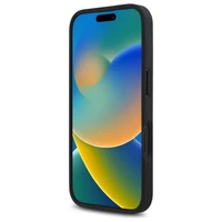 BMW M perforuota trispalvė linija iPhone 16 dėklas - tamsiai pilkas