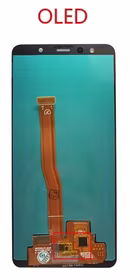 Ekranas Samsung A750 A7 2018 su lietimui jautriu stikliuku Black OLED (real size)