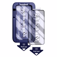 LCD apsauginis stikliukas (2 vnt.) su aplikatoriumi 3mk Hardy Hardura 9H Samsung S942 S26 juodas