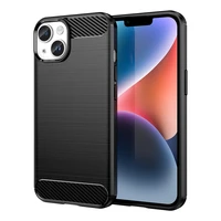 Carbon dėklas iPhone 14 Plus lankstus gelinis galinis dangtelis juodas