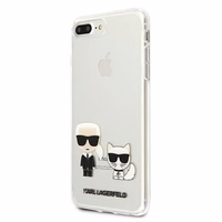 Karl Lagerfeld Karl & Choupette dėklas telefonui iPhone 7 / 8 Plus - permatomas