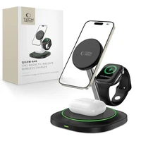 "Tech-Protect QI15W-A46 3in1" magnetinis indukcinis įkroviklis "MagSafe" - juodas