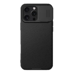 Nillkin CamShield Pro dėklas telefonui iPhone 16 Pro Max su kameros dangteliu - juodas