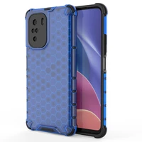 Honeycomb dėklas šarvuotas dėklas su TPU buferiu Xiaomi Redmi K40 Pro+ / K40 Pro / K40 / Poco F3 mėlynas