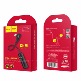 Adapteris Dual "lightning" Hoco LS18 pilkas
