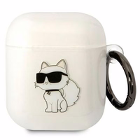 Karl Lagerfeld KLA2HNCHTCT Airpods 1/2 dėklas permatomas Ikonik Choupette