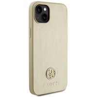 Guess GUHCP15MPS4DGPD iPhone 15 Plus 6.7" auksinis/auksinis kietas dėklas telefonui Strass Metal Logo