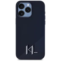 Karl Lagerfeld Silikoninis Shadow Metal Initial Magnetinis dėklas telefonui iPhone 15 Pro juodas