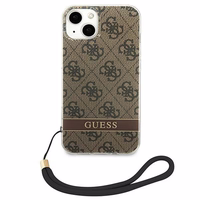 Guess GUOHCP14MH4STW iPhone 14 Plus 6.7 "rudas / rudas kietas dėklas 4G spauda Dirželis